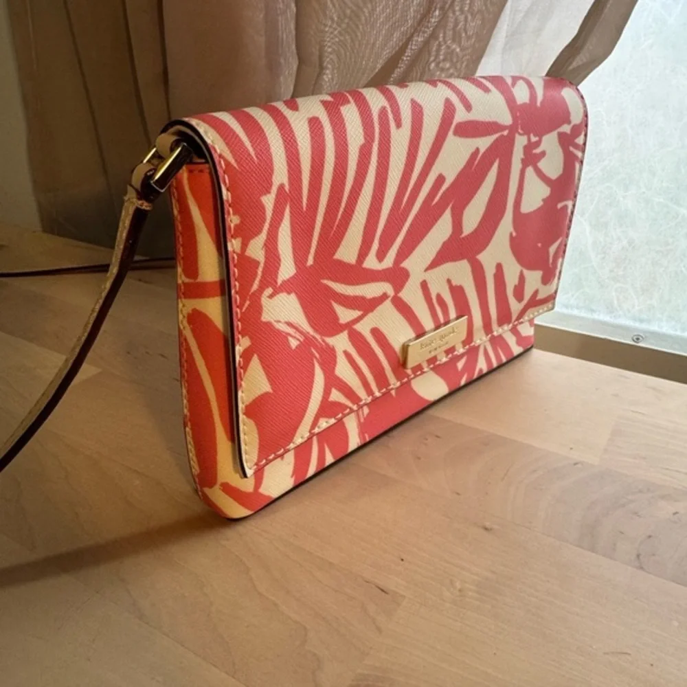 kate spade Pink and White Floral Crossbody Bag